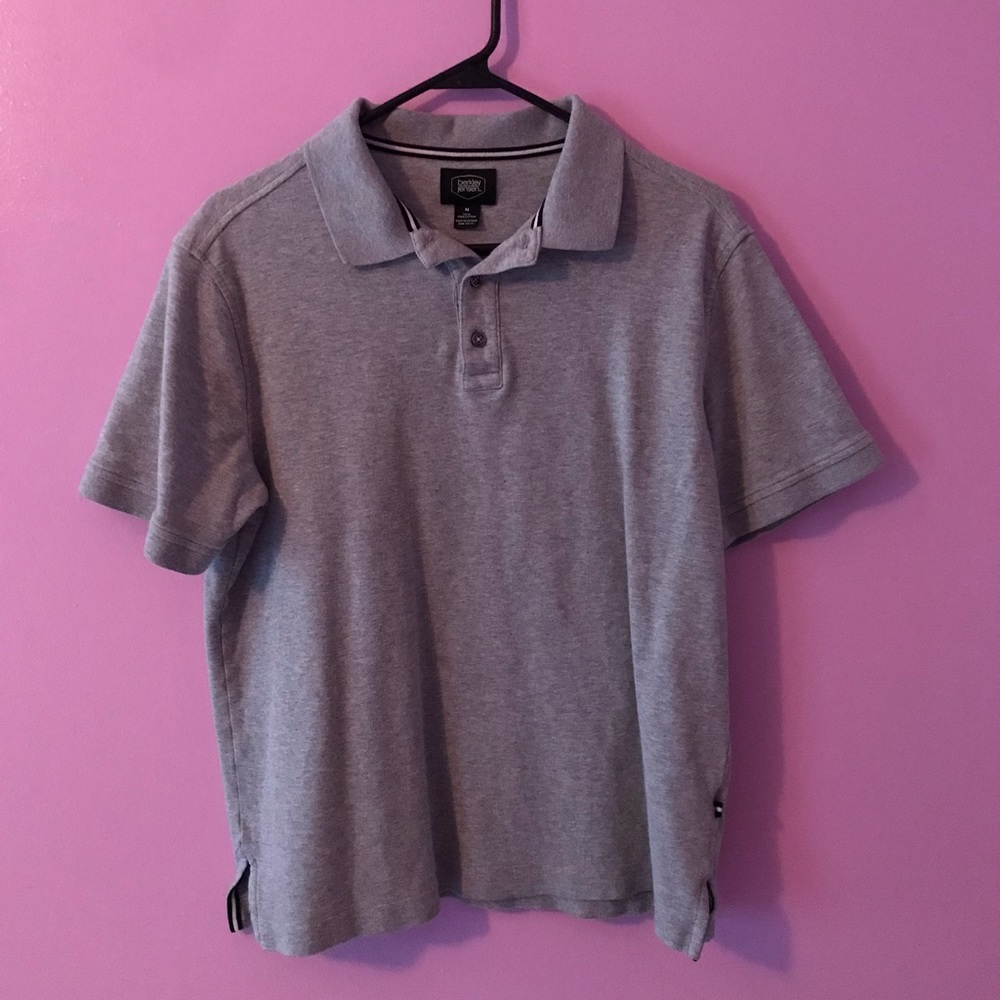 Gray button up top